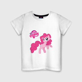 Детская футболка хлопок с принтом Малышка Пинки Пай в Тюмени, 100% хлопок | круглый вырез горловины, полуприлегающий силуэт, длина до линии бедер | детские | детям | для детей | мой маленький пони | пинки пай | пони