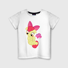 Детская футболка хлопок с принтом Малышка пони в Тюмени, 100% хлопок | круглый вырез горловины, полуприлегающий силуэт, длина до линии бедер | детские | детям | для детей | маленькая пони | малышка пони | мой маленький пони | пони