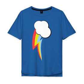 Мужская футболка хлопок Oversize с принтом Радуга пони в Тюмени, 100% хлопок | свободный крой, круглый ворот, “спинка” длиннее передней части | детские | детям | для детей | мой маленький пони | пони | радуга