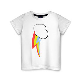 Детская футболка хлопок с принтом Радуга пони в Тюмени, 100% хлопок | круглый вырез горловины, полуприлегающий силуэт, длина до линии бедер | детские | детям | для детей | мой маленький пони | пони | радуга