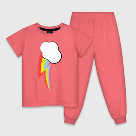 Детская пижама хлопок с принтом Радуга пони в Тюмени, 100% хлопок |  брюки и футболка прямого кроя, без карманов, на брюках мягкая резинка на поясе и по низу штанин
 | Тематика изображения на принте: детские | детям | для детей | мой маленький пони | пони | радуга