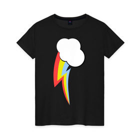 Женская футболка хлопок с принтом Радуга пони в Тюмени, 100% хлопок | прямой крой, круглый вырез горловины, длина до линии бедер, слегка спущенное плечо | детские | детям | для детей | мой маленький пони | пони | радуга