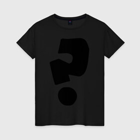 Женская футболка хлопок с принтом Вопрос-ответ в Тюмени, 100% хлопок | прямой крой, круглый вырез горловины, длина до линии бедер, слегка спущенное плечо | вопросительный знак | знаки препинания