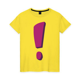 Женская футболка хлопок с принтом Фиолетовый ответ в Тюмени, 100% хлопок | прямой крой, круглый вырез горловины, длина до линии бедер, слегка спущенное плечо | восклицание | восклицательный знак | знак препинания | знаки препинания