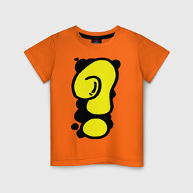 Детская футболка хлопок с принтом Мультяшный вопрос в Тюмени, 100% хлопок | круглый вырез горловины, полуприлегающий силуэт, длина до линии бедер | вопрос | вопросительный знак | знак вопроса | знак препинания | знаки препинания