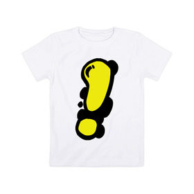 Детская футболка хлопок с принтом Мультяшный восклицательный знак в Тюмени, 100% хлопок | круглый вырез горловины, полуприлегающий силуэт, длина до линии бедер | восклицание | восклицательный знак | знак препинания | знаки препинания