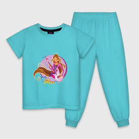 Детская пижама хлопок с принтом WinX - Флора в Тюмени, 100% хлопок |  брюки и футболка прямого кроя, без карманов, на брюках мягкая резинка на поясе и по низу штанин
 | win x | winx | винкс | детские | детям | для детей | феи | флора