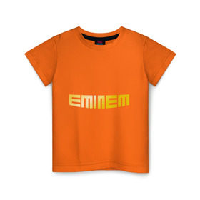 Детская футболка хлопок с принтом Eminem gold в Тюмени, 100% хлопок | круглый вырез горловины, полуприлегающий силуэт, длина до линии бедер | хип хоп