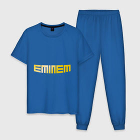 Мужская пижама хлопок с принтом Eminem gold в Тюмени, 100% хлопок | брюки и футболка прямого кроя, без карманов, на брюках мягкая резинка на поясе и по низу штанин
 | хип хоп