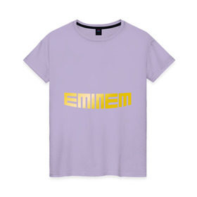 Женская футболка хлопок с принтом Eminem gold в Тюмени, 100% хлопок | прямой крой, круглый вырез горловины, длина до линии бедер, слегка спущенное плечо | хип хоп