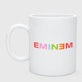 Кружка с принтом Eminem party-colored в Тюмени, керамика | объем — 330 мл, диаметр — 80 мм. Принт наносится на бока кружки, можно сделать два разных изображения | хип хоп