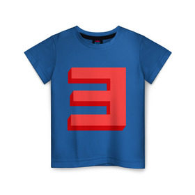 Детская футболка хлопок с принтом Eminem-big E в Тюмени, 100% хлопок | круглый вырез горловины, полуприлегающий силуэт, длина до линии бедер | хип хоп