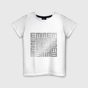 Детская футболка хлопок с принтом Emineminem silver в Тюмени, 100% хлопок | круглый вырез горловины, полуприлегающий силуэт, длина до линии бедер | хип хоп