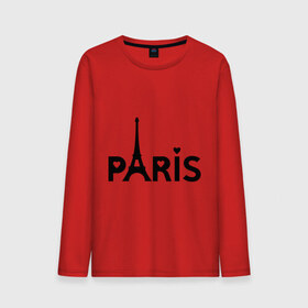 Мужской лонгслив хлопок с принтом Paris logo в Тюмени, 100% хлопок |  | paris | париж | парис | туристические | франция | эйфелева башня