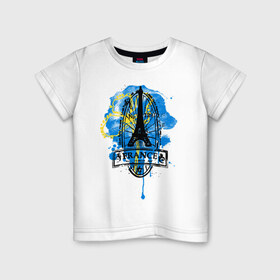 Детская футболка хлопок с принтом France в Тюмени, 100% хлопок | круглый вырез горловины, полуприлегающий силуэт, длина до линии бедер | Тематика изображения на принте: france | франция | эйфелева башня