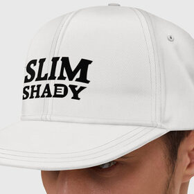 Кепка снепбек с прямым козырьком с принтом Slim shady. E в Тюмени, хлопок 100% |  | Тематика изображения на принте: eminem | slim shady | зарубежный рэп | музыка | репчик | рэп | эминем