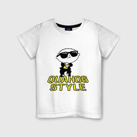Детская футболка хлопок с принтом Quahog style в Тюмени, 100% хлопок | круглый вырез горловины, полуприлегающий силуэт, длина до линии бедер | gangnam style | quahog | гангнам стайл | интернет приколы