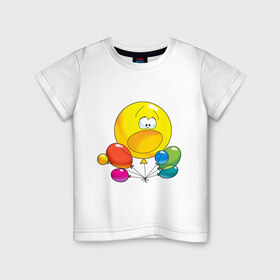 Детская футболка хлопок с принтом Воздушные шары. в Тюмени, 100% хлопок | круглый вырез горловины, полуприлегающий силуэт, длина до линии бедер | для беременных | для будущих мам | ждем ребенка | карапуз | малыш | ребенок | шарики