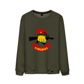 Мужской свитшот хлопок с принтом Спецназ ВВ в Тюмени, 100% хлопок |  | берет | винтовка | военные | кулак | рука | силовые структуры