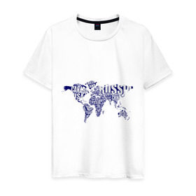 Мужская футболка хлопок с принтом атлас мира в Тюмени, 100% хлопок | прямой крой, круглый вырез горловины, длина до линии бедер, слегка спущенное плечо. | карта | карта мира | материк | путешествие | страна | туризм | туристические