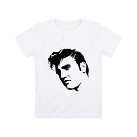 Детская футболка хлопок с принтом Элвис Пресли. (Elvis Presley) в Тюмени, 100% хлопок | круглый вырез горловины, полуприлегающий силуэт, длина до линии бедер | rocknroll | лицо | музыка | певец | ретро | рок н ролл