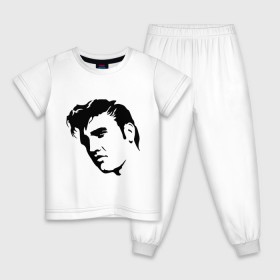 Детская пижама хлопок с принтом Элвис Пресли. (Elvis Presley) в Тюмени, 100% хлопок |  брюки и футболка прямого кроя, без карманов, на брюках мягкая резинка на поясе и по низу штанин
 | rocknroll | лицо | музыка | певец | ретро | рок н ролл