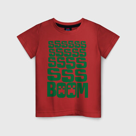 Детская футболка хлопок с принтом Ssss boom в Тюмени, 100% хлопок | круглый вырез горловины, полуприлегающий силуэт, длина до линии бедер | бум | майнкрафт