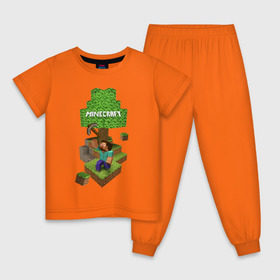 Детская пижама хлопок с принтом Мир из блоков в Тюмени, 100% хлопок |  брюки и футболка прямого кроя, без карманов, на брюках мягкая резинка на поясе и по низу штанин
 | Тематика изображения на принте: boom | minecraft | игры | компьютерные игры | майнкрафт