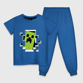 Детская пижама хлопок с принтом Crash Minecraft в Тюмени, 100% хлопок |  брюки и футболка прямого кроя, без карманов, на брюках мягкая резинка на поясе и по низу штанин
 | boom | media | minecraft | игры | компьютерные игры | майнкрафт