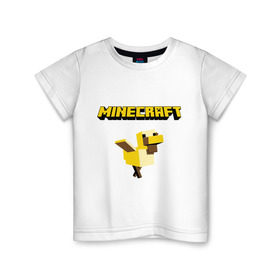 Детская футболка хлопок с принтом Minecraft duck в Тюмени, 100% хлопок | круглый вырез горловины, полуприлегающий силуэт, длина до линии бедер | boom | minecraft | игры | компьютерные игры | майнкрафт