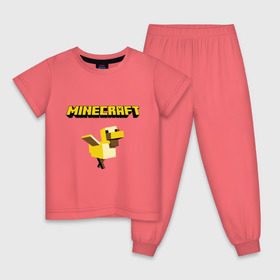 Детская пижама хлопок с принтом Minecraft duck в Тюмени, 100% хлопок |  брюки и футболка прямого кроя, без карманов, на брюках мягкая резинка на поясе и по низу штанин
 | boom | minecraft | игры | компьютерные игры | майнкрафт