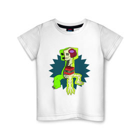 Детская футболка хлопок с принтом The creeper в Тюмени, 100% хлопок | круглый вырез горловины, полуприлегающий силуэт, длина до линии бедер | Тематика изображения на принте: крипер