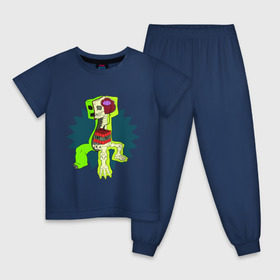 Детская пижама хлопок с принтом The creeper в Тюмени, 100% хлопок |  брюки и футболка прямого кроя, без карманов, на брюках мягкая резинка на поясе и по низу штанин
 | Тематика изображения на принте: крипер