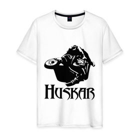 Мужская футболка хлопок с принтом Huskar в Тюмени, 100% хлопок | прямой крой, круглый вырез горловины, длина до линии бедер, слегка спущенное плечо. | Тематика изображения на принте: 