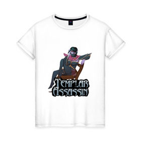Женская футболка хлопок с принтом Templar assassin в Тюмени, 100% хлопок | прямой крой, круглый вырез горловины, длина до линии бедер, слегка спущенное плечо | dota | dota 2 | дота | дота 2 | компьютерные игры | персонаж доты