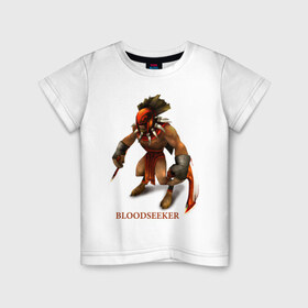 Детская футболка хлопок с принтом Bloodseeker в Тюмени, 100% хлопок | круглый вырез горловины, полуприлегающий силуэт, длина до линии бедер | bloodseeker | dota | dota 2 | дота | дота 2 | игры | компьютерные игры