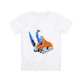 Детская футболка хлопок с принтом Magnus simple в Тюмени, 100% хлопок | круглый вырез горловины, полуприлегающий силуэт, длина до линии бедер | dota | dota 2 | magnus | герои dota | герои доты | дота | дота 2 | игры | компьютерные игры