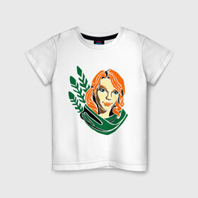 Детская футболка хлопок с принтом Windrunner simple в Тюмени, 100% хлопок | круглый вырез горловины, полуприлегающий силуэт, длина до линии бедер | dota | dota 2 | windunner | герои dota | герои доты | дота | дота 2 | игры | компьютерные игры