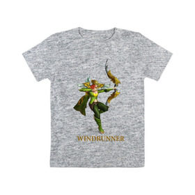 Детская футболка хлопок с принтом Windrunner в Тюмени, 100% хлопок | круглый вырез горловины, полуприлегающий силуэт, длина до линии бедер | dota | dota 2 | windrunner | герои dota | герои доты | дота | дота 2 | игры | компьютерные игры