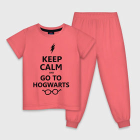 Детская пижама хлопок с принтом Keep calm and go to hogwarts. в Тюмени, 100% хлопок |  брюки и футболка прямого кроя, без карманов, на брюках мягкая резинка на поясе и по низу штанин
 | keep calm | сохраняйте спокойствие