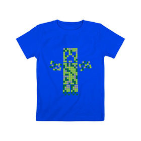 Детская футболка хлопок с принтом Creeper hugs в Тюмени, 100% хлопок | круглый вырез горловины, полуприлегающий силуэт, длина до линии бедер | creeper | minecraft | игры | компьютерные игры