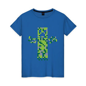 Женская футболка хлопок с принтом Creeper hugs в Тюмени, 100% хлопок | прямой крой, круглый вырез горловины, длина до линии бедер, слегка спущенное плечо | creeper | minecraft | игры | компьютерные игры