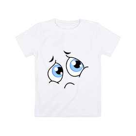 Детская футболка хлопок с принтом Смайл (ангельские глазки) в Тюмени, 100% хлопок | круглый вырез горловины, полуприлегающий силуэт, длина до линии бедер | Тематика изображения на принте: smile | глазки | позитив | смайл | смайлик