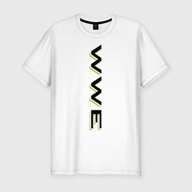 Мужская футболка премиум с принтом WWE - вертикаль в Тюмени, 92% хлопок, 8% лайкра | приталенный силуэт, круглый вырез ворота, длина до линии бедра, короткий рукав | джон сина