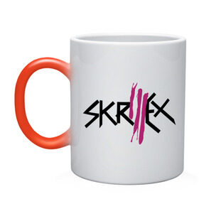 Кружка хамелеон с принтом Skrillex logo в Тюмени, керамика | меняет цвет при нагревании, емкость 330 мл | dub step | dubstep | skrilex | skrillex | даб степ | дабстеп | ди джей | диджей | музыка | скриллекс