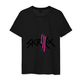 Мужская футболка хлопок с принтом Skrillex logo в Тюмени, 100% хлопок | прямой крой, круглый вырез горловины, длина до линии бедер, слегка спущенное плечо. | dub step | dubstep | skrilex | skrillex | даб степ | дабстеп | ди джей | диджей | музыка | скриллекс