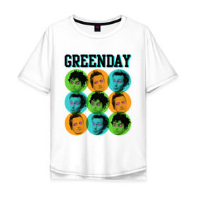 Мужская футболка хлопок Oversize с принтом Green Day all в Тюмени, 100% хлопок | свободный крой, круглый ворот, “спинка” длиннее передней части | green day | rock | грин дэй | лица | музыка | рок группа | солист | участники