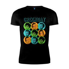 Мужская футболка премиум с принтом Green Day all в Тюмени, 92% хлопок, 8% лайкра | приталенный силуэт, круглый вырез ворота, длина до линии бедра, короткий рукав | Тематика изображения на принте: green day | rock | грин дэй | лица | музыка | рок группа | солист | участники
