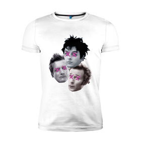 Мужская футболка премиум с принтом Green Day wtf в Тюмени, 92% хлопок, 8% лайкра | приталенный силуэт, круглый вырез ворота, длина до линии бедра, короткий рукав | green day | rock | грин дэй | группа | музыка | рок группа | солист | участники