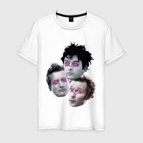 Мужская футболка хлопок с принтом Green Day wtf в Тюмени, 100% хлопок | прямой крой, круглый вырез горловины, длина до линии бедер, слегка спущенное плечо. | green day | rock | грин дэй | группа | музыка | рок группа | солист | участники